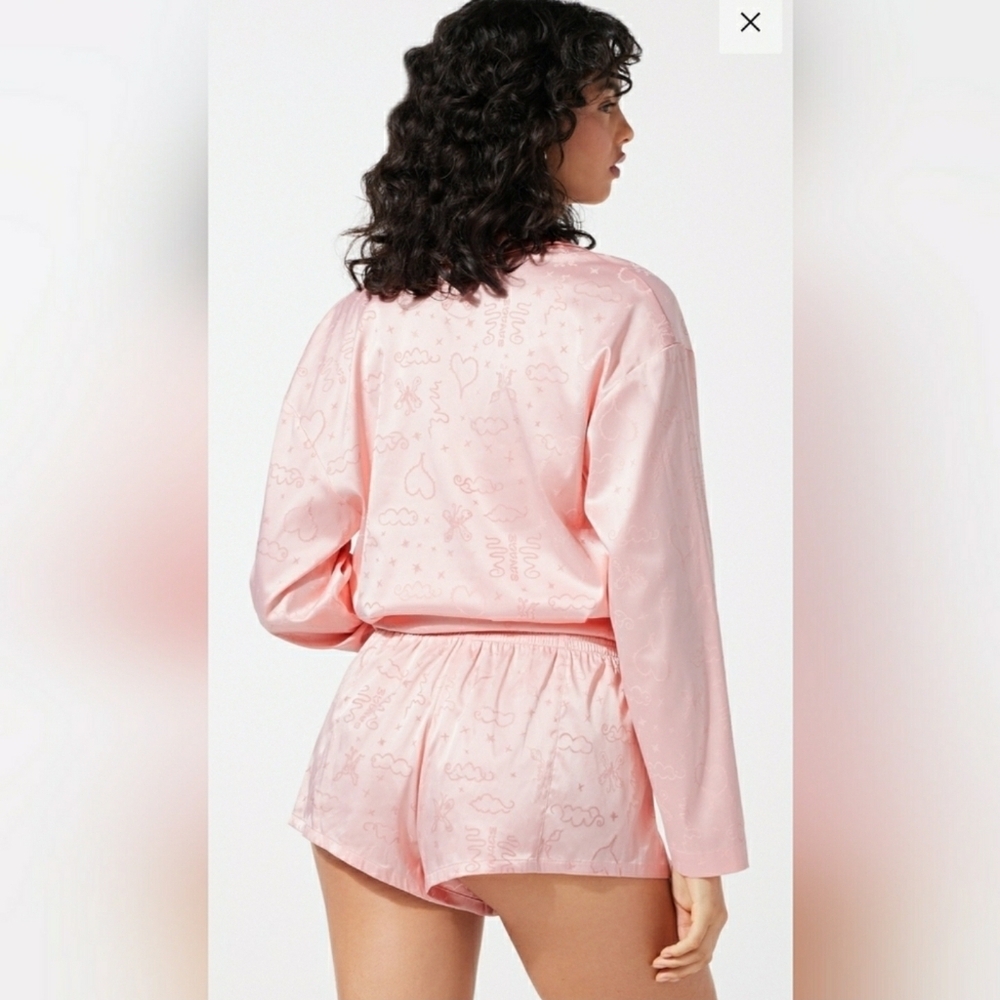 Savage Fenty Heavenly Satin Sleep Short Pink Size S
